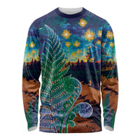Personalised New Zealand Matariki Art Star Long Sleeve Shirt Koru Fern Night Starry Sky LT9 Unisex Black - Polynesian Pride