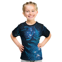 New Zealand Matariki Kid T Shirt Blue Milky Way Stars Night Sky LT9 Blue - Polynesian Pride