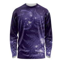 New Zealand Matariki Long Sleeve Shirt Purple Milky Way Stars Night Sky LT9 Unisex Purple - Polynesian Pride