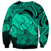 Personalised Polynesian Pride Happy Father Day Sweatshirt I Love You Dad - Polynesian Tribal Green LT9 - Polynesian Pride