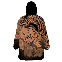 Personalised Polynesian Pride Happy Father Day Wearable Blanket Hoodie I Love You Dad - Polynesian Tribal Nude LT9 - Polynesian Pride