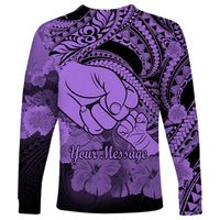 Personalised Polynesian Pride Happy Father Day Long Sleeve Shirt I Love You Dad - Polynesian Tribal Purple LT9 - Polynesian Pride