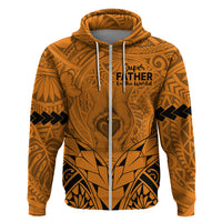 Custom Polynesian Fathers Day Gift For Dad Hoodie Super Father In The World Gold Polynesian Pattern LT9 Zip Hoodie Gold - Polynesian Pride