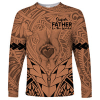 Polynesian Father's Day Gift For Dad Long Sleeve Shirt Super Father In The World - Nude Polynesian Pattern LT9 Unisex Nude - Polynesian Pride