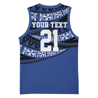 Fiji Rugby Pacific Custom Basketball Jersey Pasifika Tapa Pattern - Polynesian Pride
