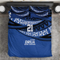 Fiji Rugby Pacific Custom Bedding Set Pasifika Tapa Pattern LT9 Blue - Polynesian Pride