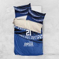 Fiji Rugby Pacific Custom Bedding Set Pasifika Tapa Pattern LT9 US Twin 172cm x 218cm Blue - Polynesian Pride