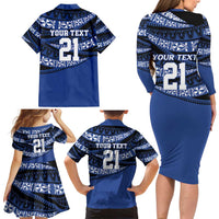 Fiji Rugby Pacific Custom Family Matching Long Sleeve Bodycon Dress and Hawaiian Shirt Pasifika Tapa Pattern LT9 - Polynesian Pride