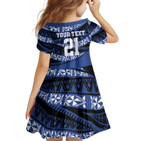 Fiji Rugby Pacific Custom Family Matching Off Shoulder Short Dress and Hawaiian Shirt Pasifika Tapa Pattern