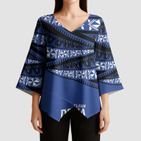 Fiji Rugby Pacific Custom Kimono Sleeve Blouse Pasifika Tapa Pattern - Polynesian Pride
