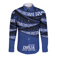 Fiji Rugby Pacific Custom Long Sleeve Button Shirt Pasifika Tapa Pattern