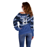Fiji Rugby Pacific Custom Off Shoulder Sweater Pasifika Tapa Pattern