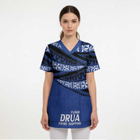 Fiji Rugby Pacific Custom Scrub Top Pasifika Tapa Pattern LT9 - Polynesian Pride
