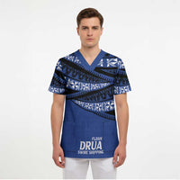 Fiji Rugby Pacific Custom Scrub Top Pasifika Tapa Pattern LT9 - Polynesian Pride