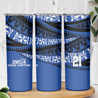 Fiji Rugby Pacific Custom Skinny Tumbler Pasifika Tapa Pattern LT9 - Polynesian Pride