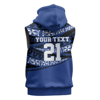 Fiji Rugby Pacific Custom Sleeveless Hoodie Pasifika Tapa Pattern - Polynesian Pride