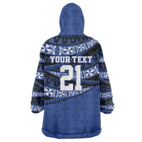 Fiji Rugby Pacific Custom Wearable Blanket Hoodie Pasifika Tapa Pattern LT9 - Polynesian Pride