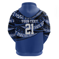 Fiji Rugby Pacific Custom Zip Hoodie Pasifika Tapa Pattern