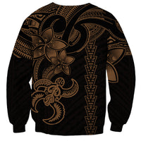Hawaiian Tribal Sweatshirt Polynesian Kakau Turtle - Gold LT9 - Polynesian Pride