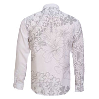 American Samoa Lotu Tamaiti Family Matching Long Sleeve Bodycon Dress and Hawaiian Shirt White Sunday Plumeria White Vibe