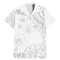 American Samoa Lotu Tamaiti Family Matching Mermaid Dress and Hawaiian Shirt White Sunday Plumeria White Vibe
