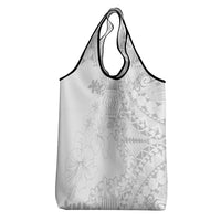 American Samoa Lotu Tamaiti Grocery Bag White Sunday Plumeria White Vibe