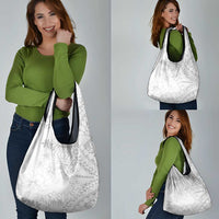 American Samoa Lotu Tamaiti Grocery Bag White Sunday Plumeria White Vibe