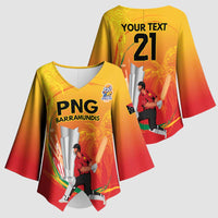 Custom Cricket PNG East Asia-Pacific Kimono Sleeve Blouse Papua New Guinea Rise to Power - Polynesian Pride