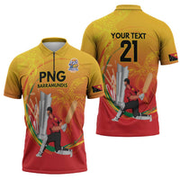 Custom Cricket PNG East Asia-Pacific Zipper Polo Shirt Papua New Guinea Rise to Power - Polynesian Pride