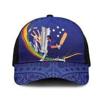 Cricket Samoa East Asia-Pacific Baseball Net Cap Samoa Storming the Limits LT9 One Size Black Blue - Polynesian Pride