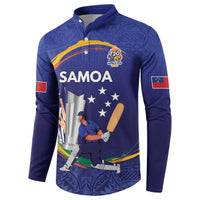 Custom Cricket Samoa East Asia-Pacific Button Sweatshirt Samoa Storming the Limits - Polynesian Pride