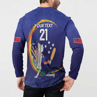 Custom Cricket Samoa East Asia-Pacific Button Sweatshirt Samoa Storming the Limits - Polynesian Pride