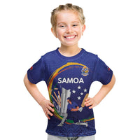 Custom Cricket Samoa East Asia-Pacific Kid T Shirt Samoa Storming the Limits - Polynesian Pride