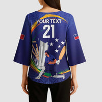 Custom Cricket Samoa East Asia-Pacific Kimono Sleeve Blouse Samoa Storming the Limits - Polynesian Pride