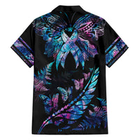 polynesia-ribbon-butterflies-family-matching-short-sleeve-bodycon-dress-and-hawaiian-shirt-silver-fern-breast-cancer-with-papua-shell-pattern