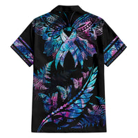 personalised-polynesia-ribbon-butterflies-kid-hawaiian-shirt-silver-fern-breast-cancer-with-papua-shell-pattern