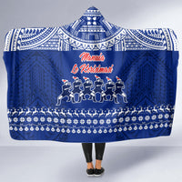 Toa Samoa Christmas Hooded Blanket Samoa Siva Tau Manuia Le Kerisimasi Blue Vibe LT9 - Polynesian Pride