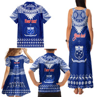 Personalised Toa Samoa Christmas Family Matching Tank Maxi Dress and Hawaiian Shirt Samoa Siva Tau Manuia Le Kerisimasi Blue Vibe LT9 - Polynesian Pride