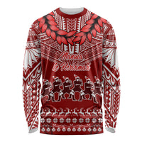 Toa Samoa Christmas Long Sleeve Shirt Samoa Siva Tau Manuia Le Kerisimasi Red Vibe LT9 Unisex Red - Polynesian Pride