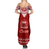 Toa Samoa Christmas Summer Maxi Dress Samoa Siva Tau Manuia Le Kerisimasi Red Vibe LT9 - Polynesian Pride