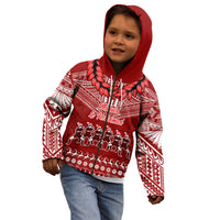 Personalised Toa Samoa Christmas Kid Hoodie Samoa Siva Tau Manuia Le Kerisimasi Red Vibe LT9 - Polynesian Pride