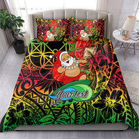 Personalised Vanuatu Joyeux Noel Bedding Set Christmas Santas God Yumi LT9 - Polynesian Pride