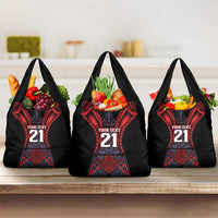 Custom New Zealand Grocery Bag Maori Kiwiana Pattern Tukutuku Motif