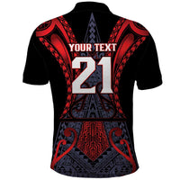 Custom New Zealand Polo Shirt Maori Kiwiana Pattern Tukutuku Motif