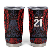 Custom New Zealand Tumbler Cup Maori Kiwiana Pattern Tukutuku Motif LT9 Red - Polynesian Pride