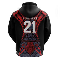 Custom New Zealand Zip Hoodie Maori Kiwiana Pattern Tukutuku Motif