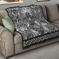 New Zealand Taiaha Maori Quilt Kiwikiwi Minimalist Silver Fern Tukutuku Motif