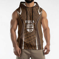 Custom Oceania Football Bula Fiji Sleeveless Hoodie Polynesian Tribal Pattern