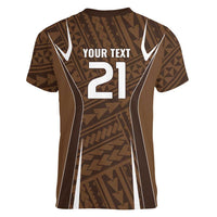 Custom Oceania Football Bula Fiji Women V-Neck T-Shirt Polynesian Tribal Pattern LT9 - Polynesian Pride