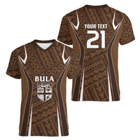 Custom Oceania Football Bula Fiji Women V-Neck T-Shirt Polynesian Tribal Pattern LT9 - Polynesian Pride